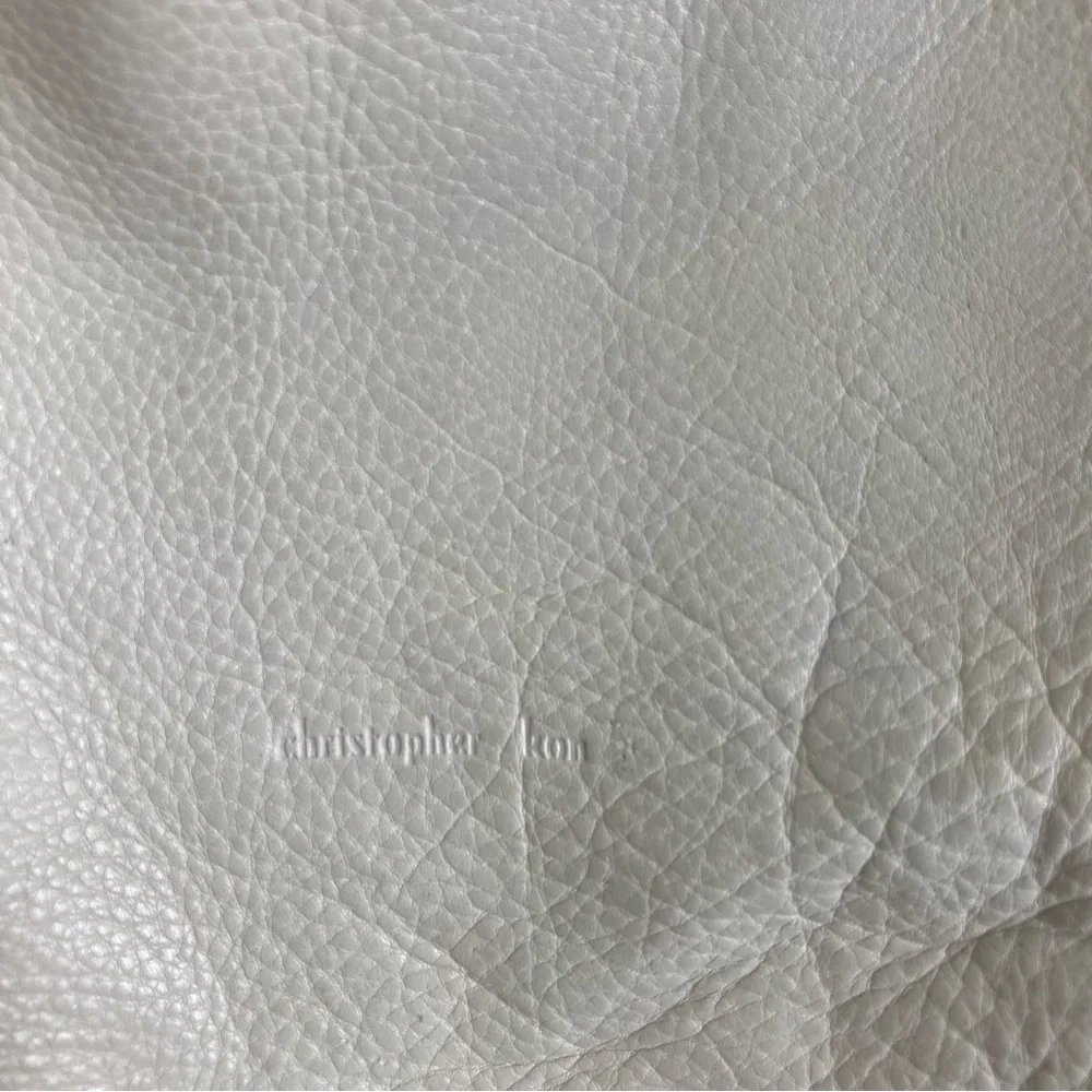 Christopher Kon large hobo Bag Boho Ivory Genuine pebbled leather Crossbody